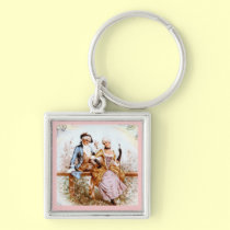 Eighteenth Century French Romance keychains