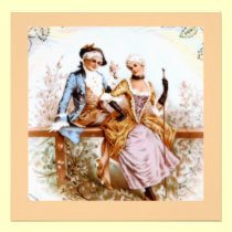 Eighteenth Century French Style Romantic Couple invitations