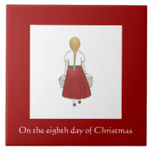 Eighth Day of Christmas Tile - Milkmaid