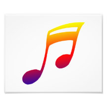 Eighth notes red yellow blue music design photograph