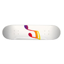 Eighth notes red yellow blue music design skateboard deck