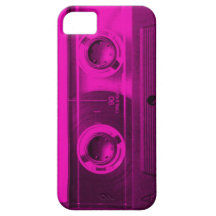 Eighties Love. Hot pink retro cassette tape. iPhone 5 Case