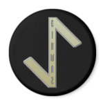 Eihwaz Rune gold Fridge Magnet