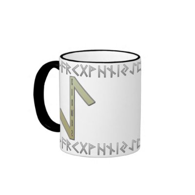 Eihwaz Rune gold Coffee Mugs by JKcoder