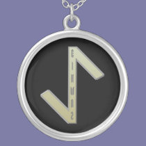 Eihwaz Rune gold necklaces