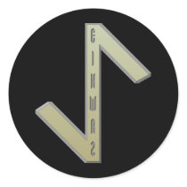 Eihwaz Rune gold Stickers