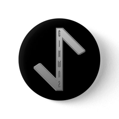 Eihwaz Rune grey Button by JKcoder