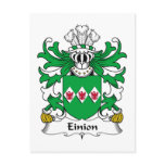 Einion Family Crest Postcard