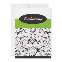 Einladung - black coral grün