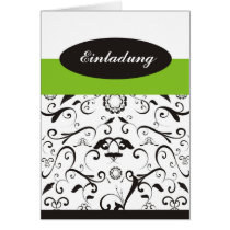 Einladung - black coral lindgrün karte