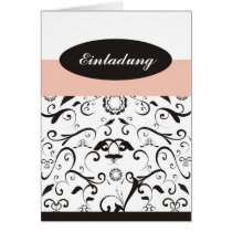 Einladung - black coral rosa grußkarte