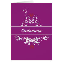 Einladung - red heart lila grußkarten