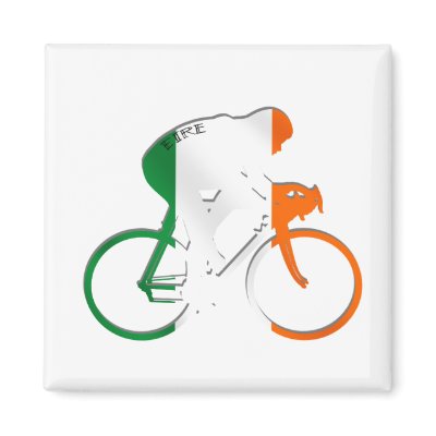 Eire Irish cycling flag of Ireland bicycle gear Fridge Magnet by Funkart