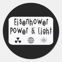 Eisenhower Power and Light, White Round Stickers