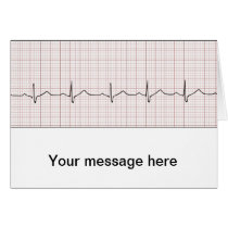 EKG heartbeat on graph paper, pulse beating Cards