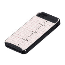 EKG heartbeat on graph paper, pulse beating iPhone 5 Covers