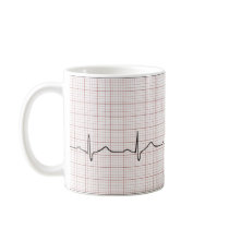 EKG heartbeat on graph paper, pulse beating Mug