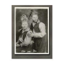 Eko and Iko "Men from Mars" Circus Performers Postcard