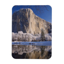 El Capitan reflects into the Merced River in 2 Rectangular Magnet