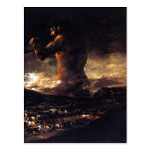 El coloso (1808-1812), Francisco de Goya. Oil on c Post Card
