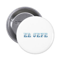 El Jefe logo Floreado blue azul Pins