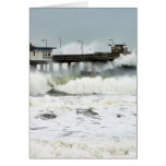 El Nino Waves Piers Ocean Seagulls Cafes Card