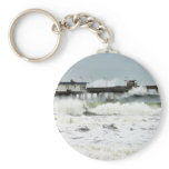 El Nino Waves Piers Ocean Seagulls Cafes Keychains