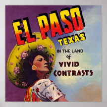 El Paso, Texas 1940 Travel Ad Posters