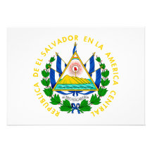El Salvador Coat of Arms Personalized Announcement