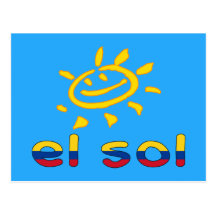 El Sol The Sun in Colombian Summer Vacation Post Card