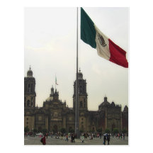 EL Zocalo del DF et La Bandera Mexicana d'en de Ca Carte Postale