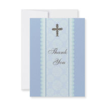 Elaborate Cross Flat Thank You Card