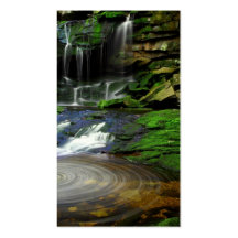 Elakala Waterfalls Swirling Pool Mossy Rocks Business Card Template