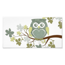 Élargissement de photo de hibou d'arbre de polka