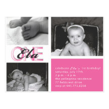 Ela's 1st B-day Invitation-1.ai Post Cards
