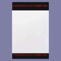 Elder Futhark Rune Alphabet red stationery