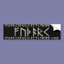 Elder Futhark Runes gold bumper stickers