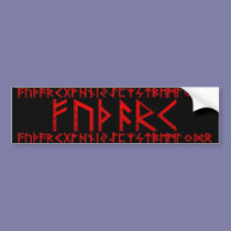 Elder Futhark Runes red bumper stickers