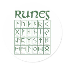 Elder Futhark Runes Round Stickers