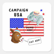 Election Day Campaign USA Square Stickers