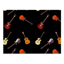 Electric & Acoustic Guitar Collage Postcard