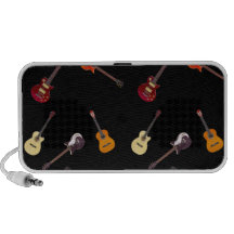 Electric & Acoustic Guitar Collage Notebook Speakers