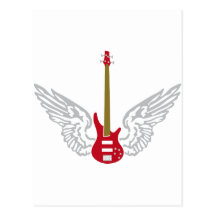 Electric bass guitar postkarten