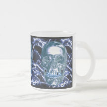Electric Blue Chrome Skull Mug