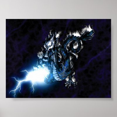 Electric Blue Dragon Poster by talonrs
