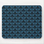 Electric Blue Fancy Fleur de lis Mousepad