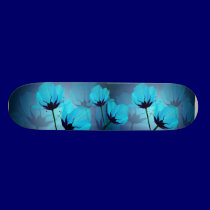 Electric Blue Flowers Skateboard skateboards