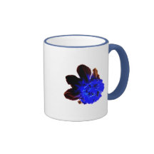Electric Blue Glow Daffodil Mug