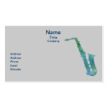 Electric Blue Sax Business Card Template