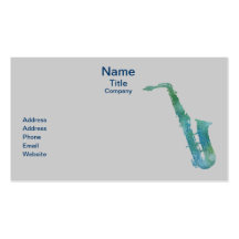 Electric Blue Sax Business Card Template